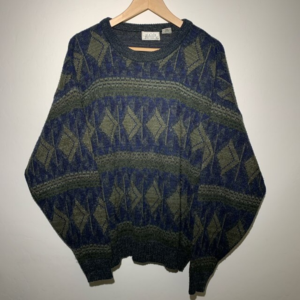Men’s Dark Green Knit Sweater